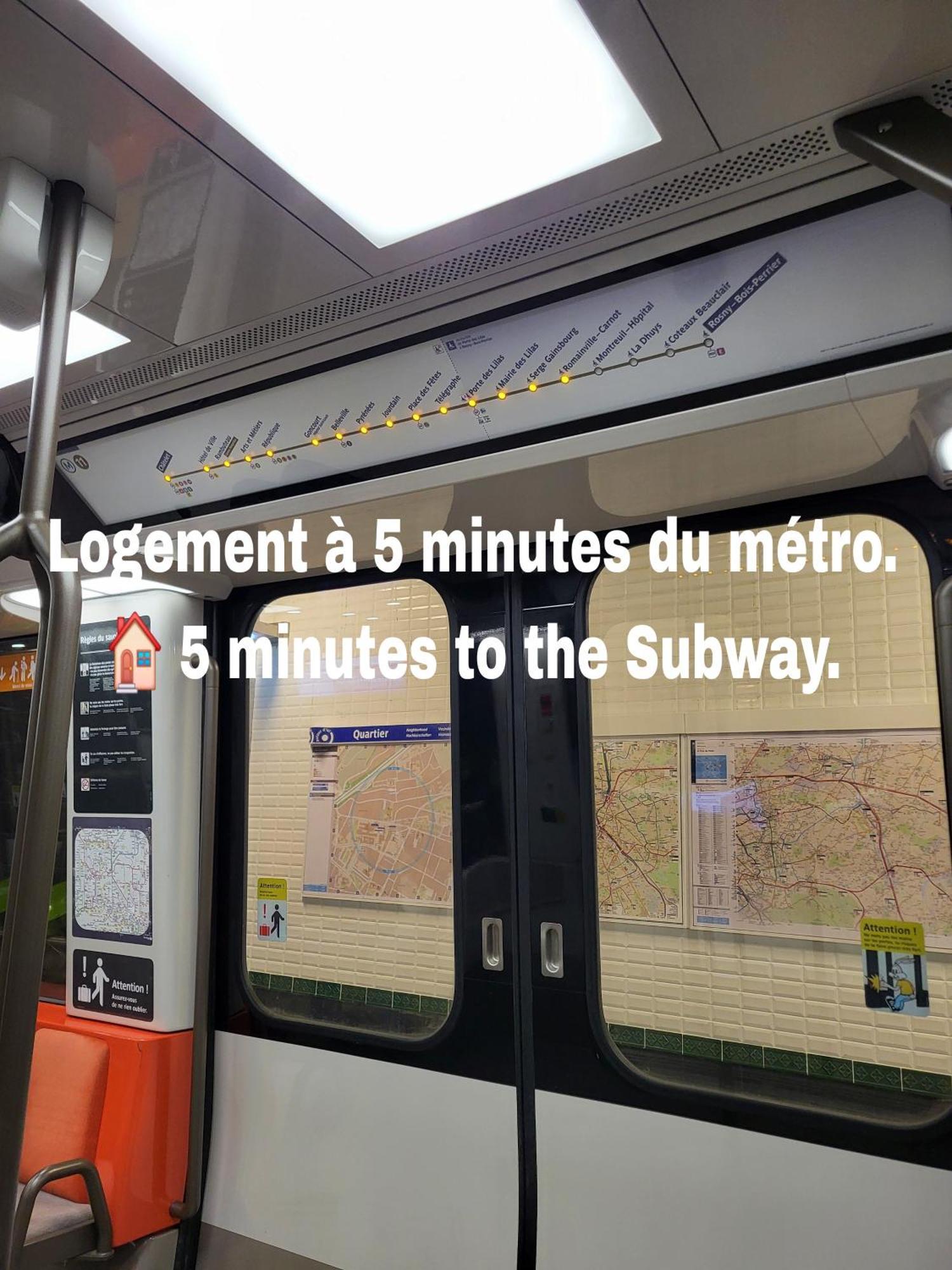 Paris A 7 Minutes En Metro Appartement *